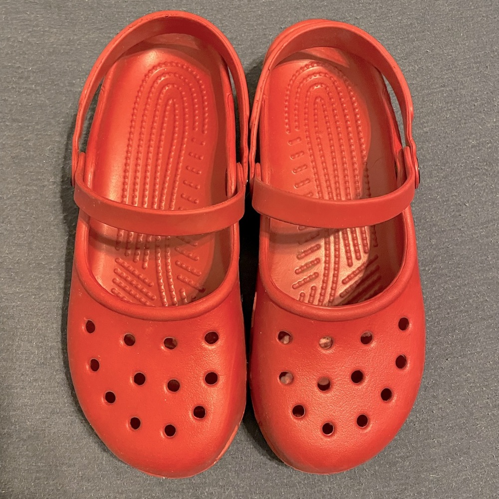 Berry Red Croc Mary Janes